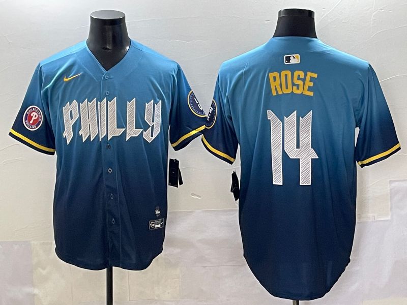 Men 2025 Philadelphia Phillies #14 Rose Blue City Edition Nike MLB Jersey style 6